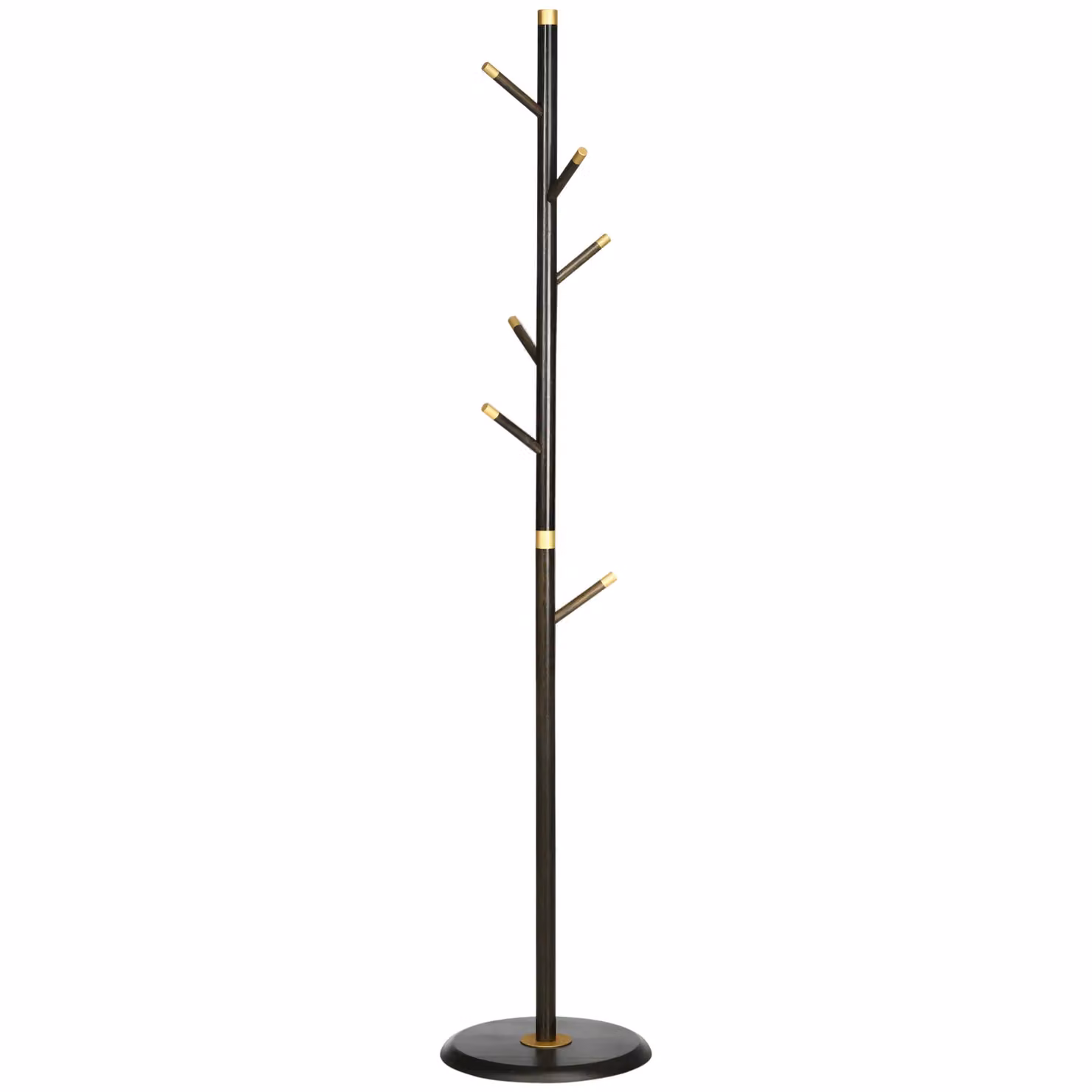 HOMCOM Modern Freestanding Coat Rack Stand with 6 Hooks in Brown – 2