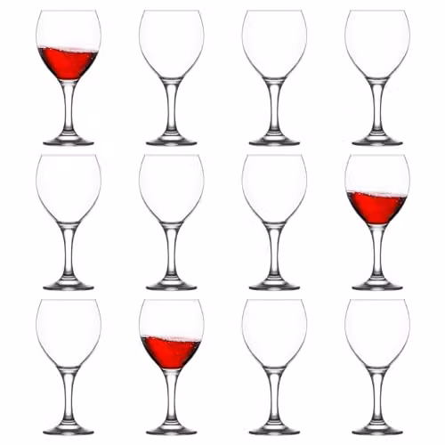 LAV Misket Red Wine Glasses, 365ml, Pack of 12, Transparent – 1