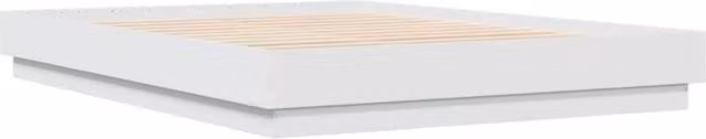 Berkfield Home Durable Bed Frame with Under-Bed LED Lighting in White, W/D/H: 160 x 203 x 23 cm