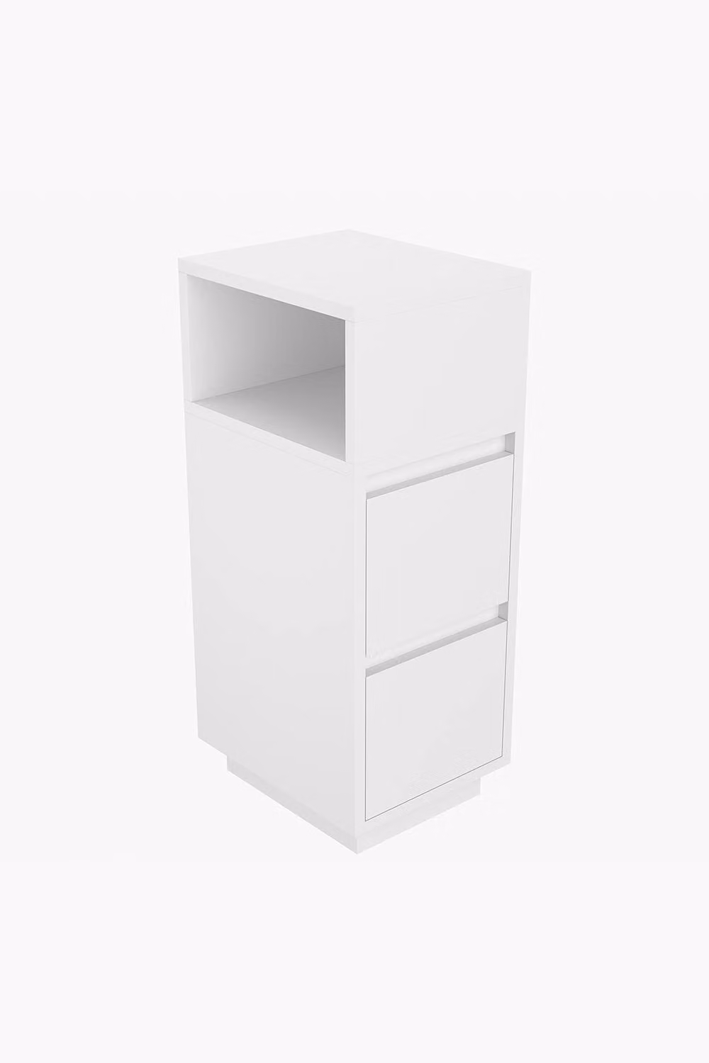Garden Sanctuary Minimalist White Bedside Table with Drawers – 2