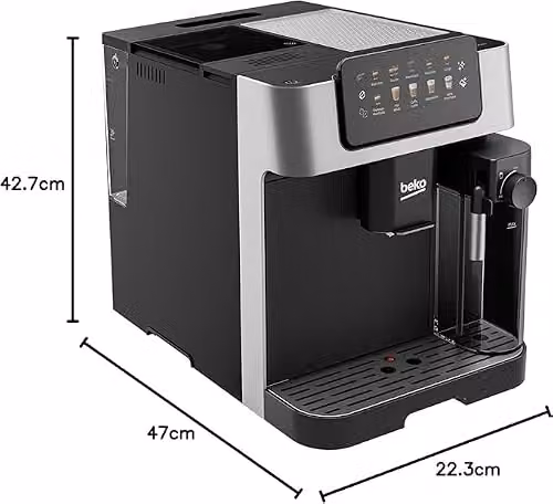 Beko CaffeExperto Bean to Cup Coffee Machine with Integrated Milk Container and Touch Display, Black, W/D/H: 40.5 x 27.5 x 34 cm – 3