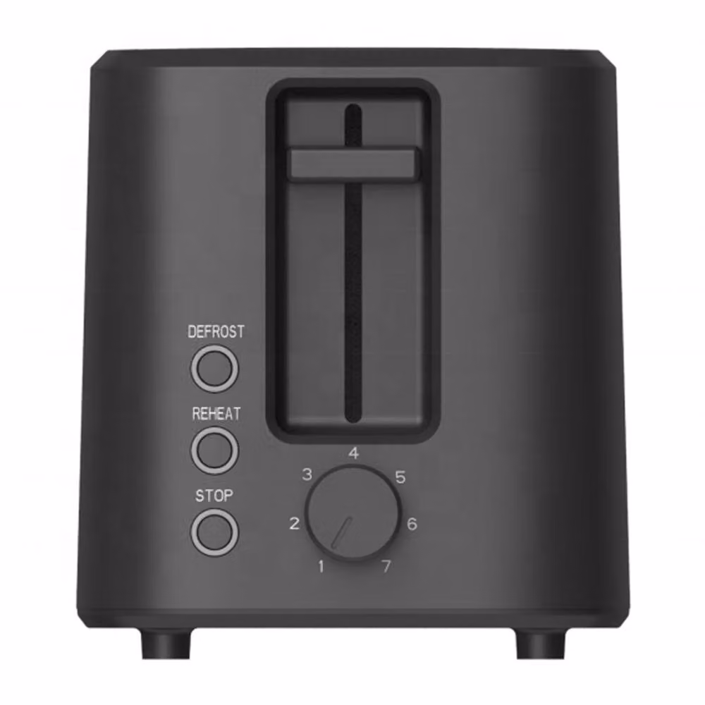 Ventryn Black 2 Slice Toaster with Extra Wide Slots, 7 Browning Levels, Defrost and Reheat Functions – 4