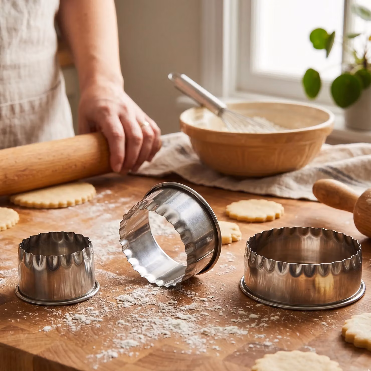 Orsina Set of 3 Round Stainless Steel Pastry and Cookie Cutters, Silver – 2