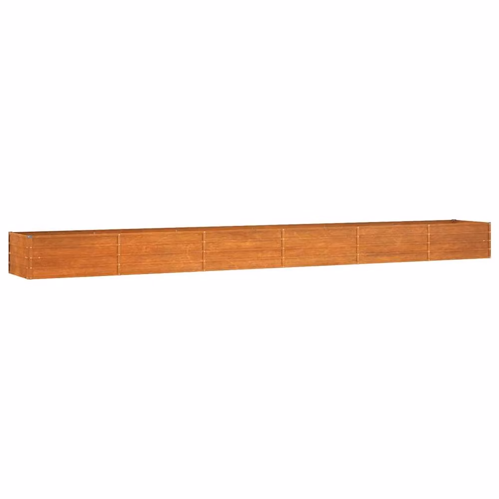 Berkfield Home Garden Raised Bed in Brown Corten Steel, W: 600 cm, D: 80 cm, H: 45 cm – 2