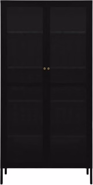 Berkfield Home Modern Black Display Cabinet with Glass Doors and Internal Shelves, W/D/H: 90 x 40 x 180 cm – 1