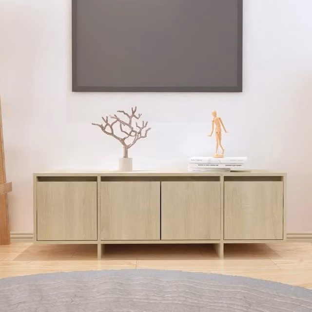 Berkfield Home Sonoma Oak TV Cabinet in Beige, W/D/H: 120 x 30 x 40.5 cm – 1