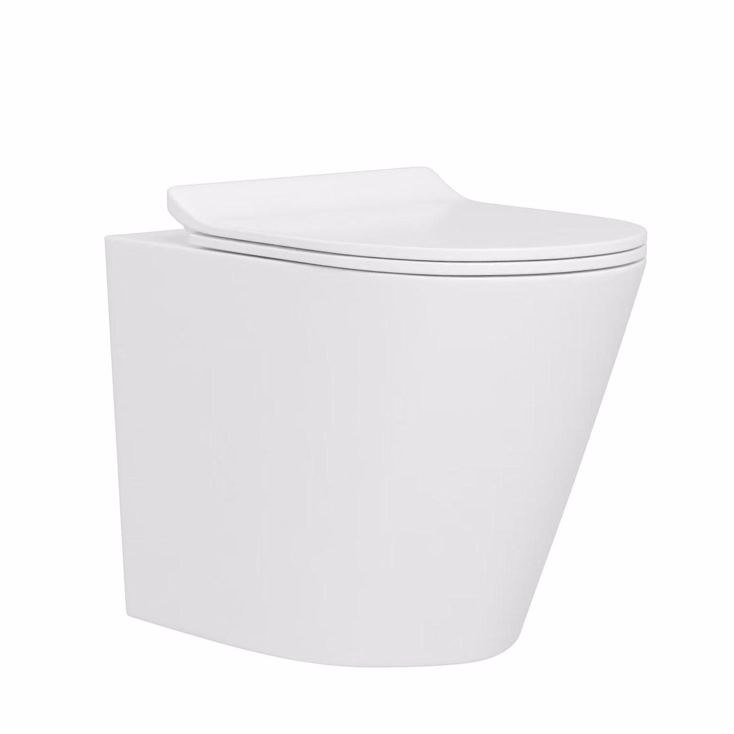 Royal Bathrooms Cesar White Ceramic Rimless Back to Wall Toilet with Slim Soft Close Seat