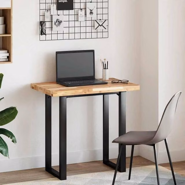 Berkfield Home Untreated Solid Wood Acacia Desk Top in Brown, W: 60 cm, D: 50 cm, H: 4 cm