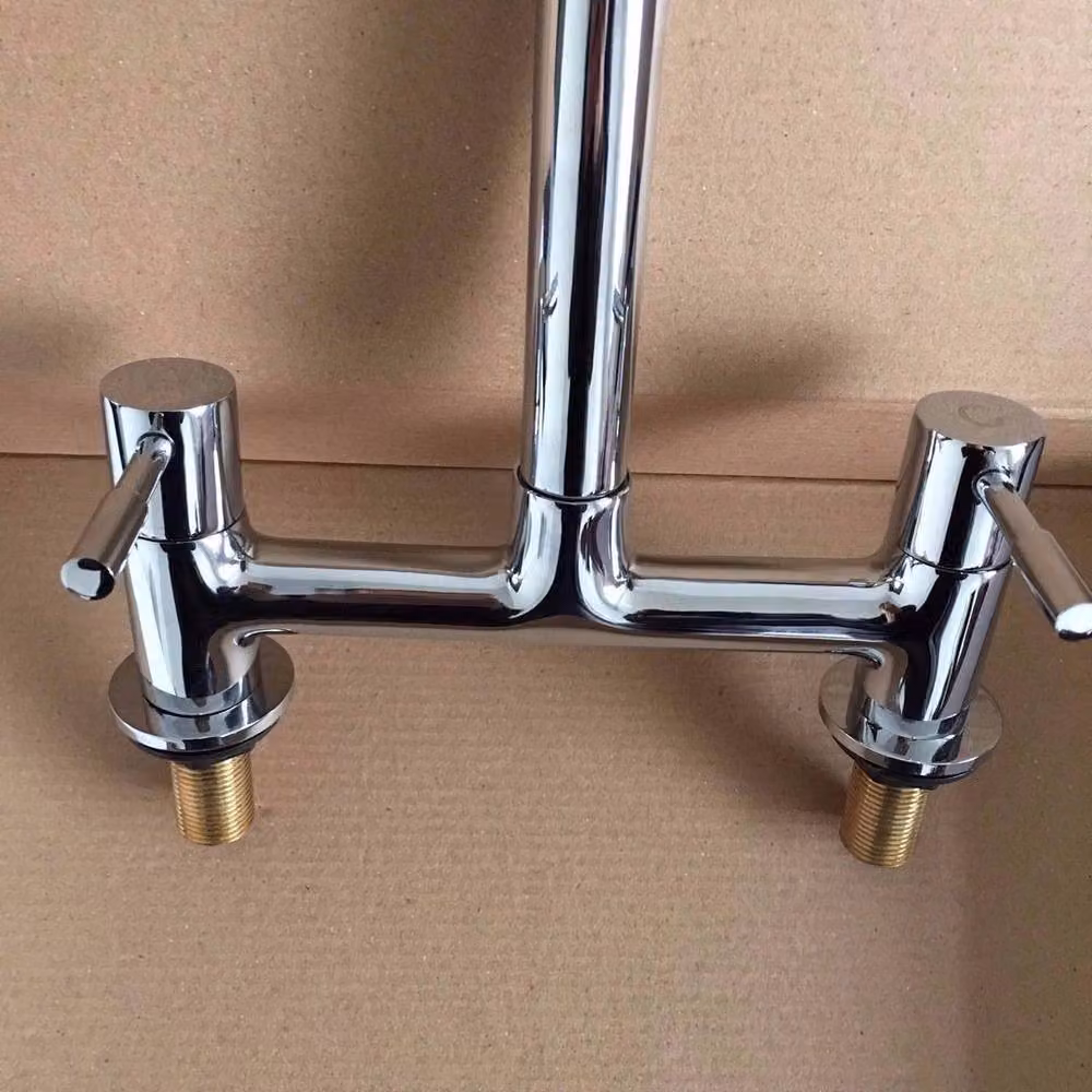 SPETLEK Chrome Dual Lever Kitchen Sink Mixer Tap in Silver – 3