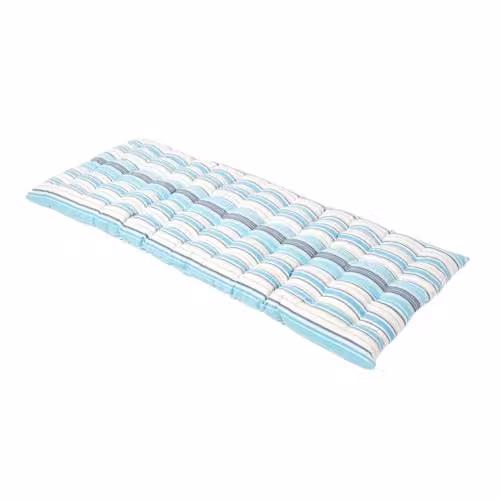HOMESCAPES Blue Maritime Striped 2 Seater Garden Bench Cushion, Width: 108 cm, Depth: 42 cm – 1