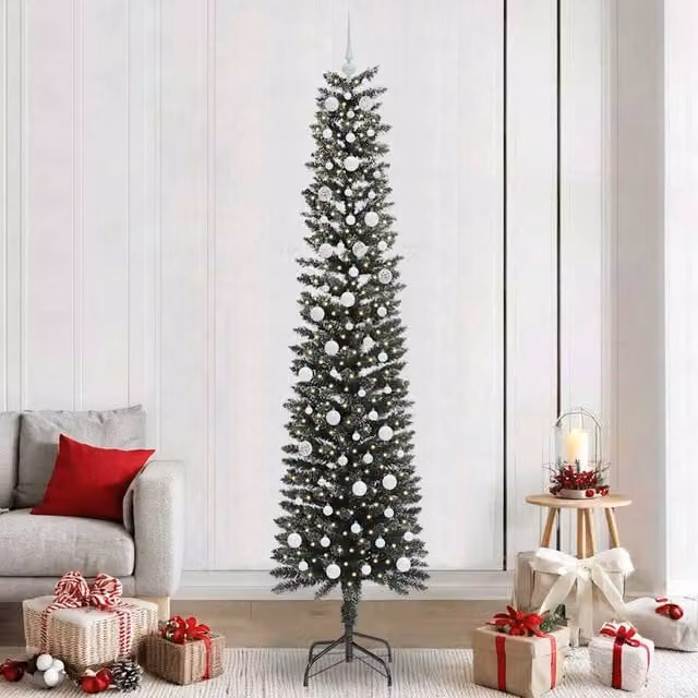 Berkfield Home Artificial Christmas Tree with 300 LEDs, Green, W/D/H: 58 x 58 x 240 cm