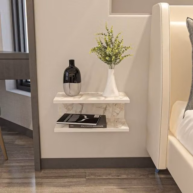 Decorotika Ramira Wall Mounted Nightstand in White – 1