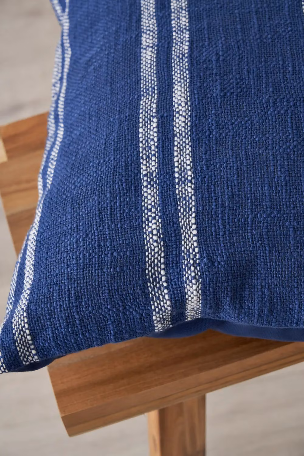 BHS Riga Striped Square Cushion in Blue, W/D/H: 45 x 45 x 45 cm – 3