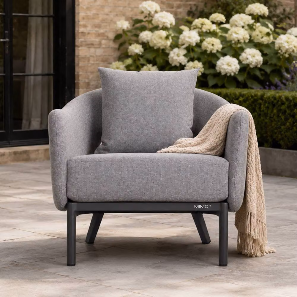Mimo Full Aluminium Single Sofa in Grey with Loose Cushion – 4