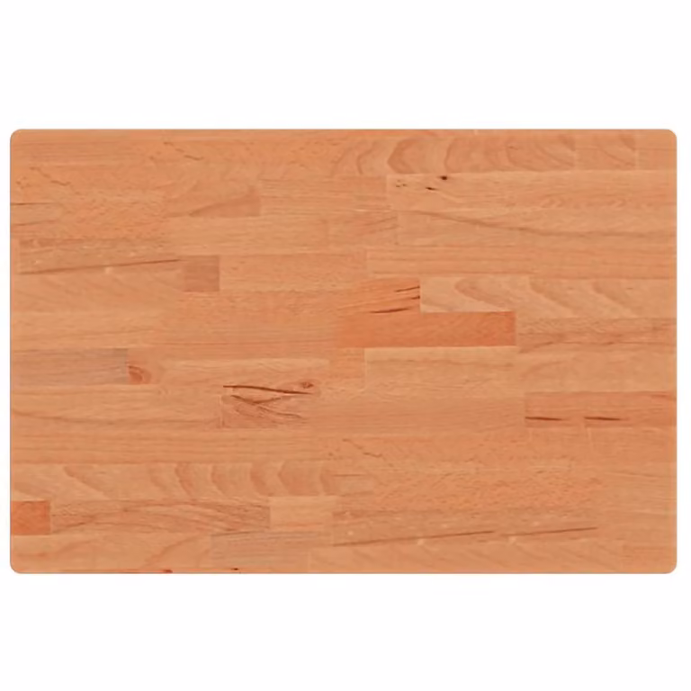 Berkfield Home Rectangular Solid Beech Wood Table Top in Natural Brown and Beige, W: 60 cm, D: 40 cm, H: 2.5 cm