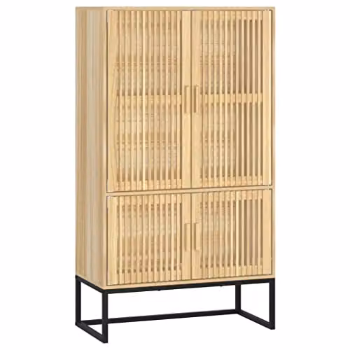 vidaXL Scandinavian Highboard in Brown and Beige, W/D/H: 70 x 35 x 125 cm