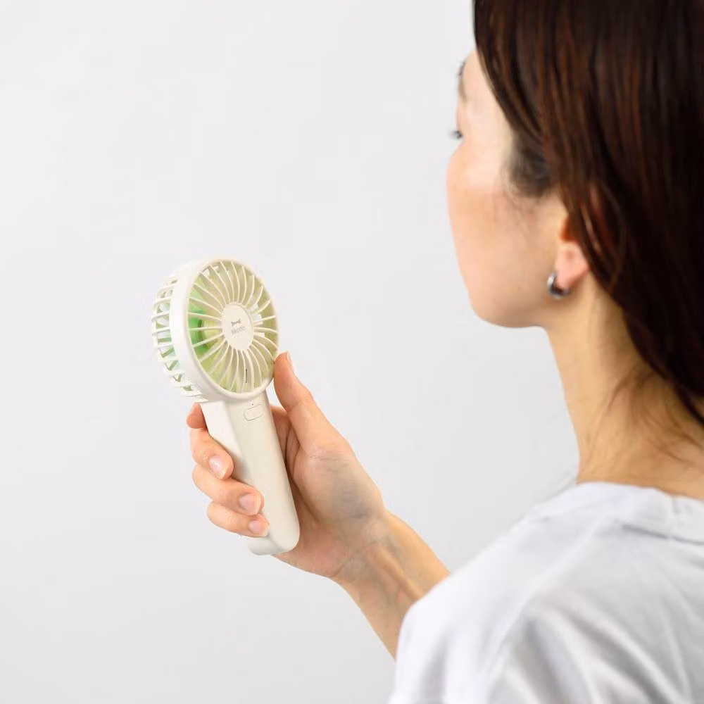 BRUNO Double Fleur Fan in Beige and White – 4