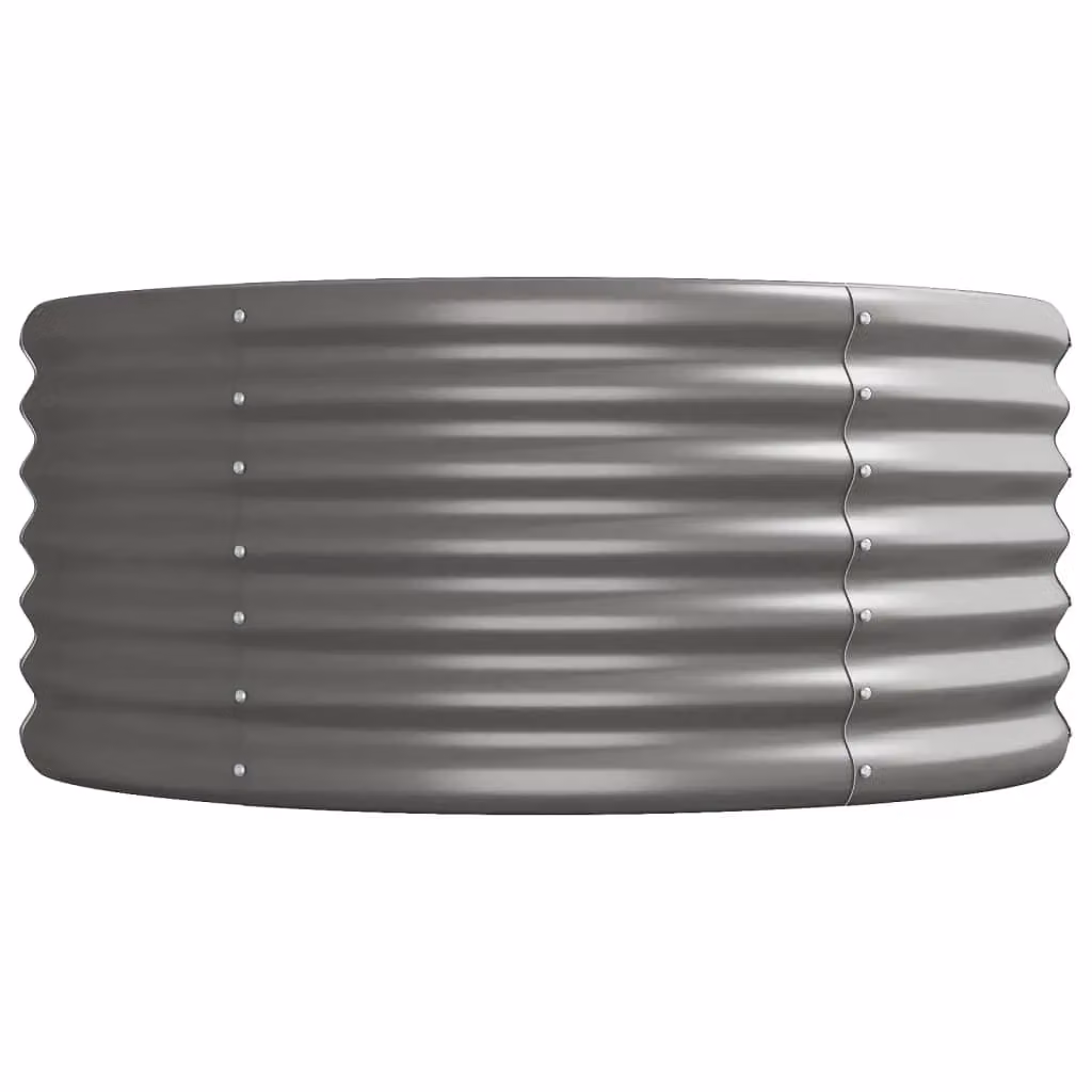 Berkfield Home Garden Powder-coated Steel Raised Bed in Grey, W: 512 cm, D: 80 cm, H: 36 cm – 3