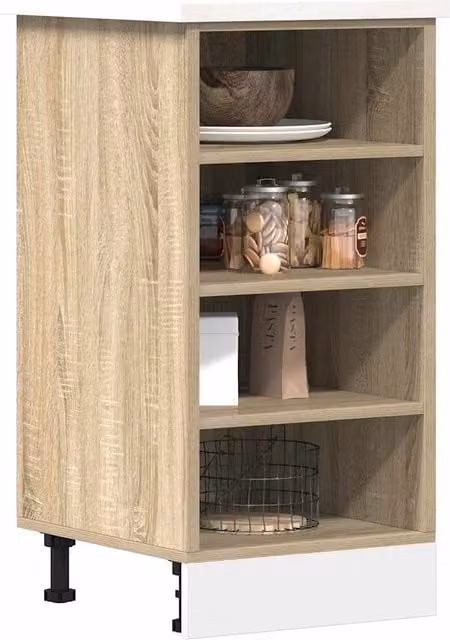 Berkfield Home Sonoma Oak Bottom Kitchen Base Unit in Brown, W/D/H: 40 x 44.5 x 81.5 cm