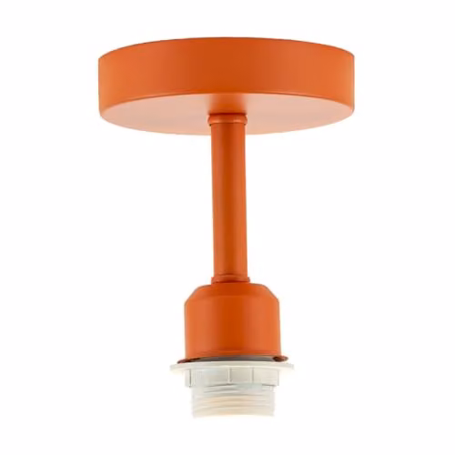 Happy Homewares Industrial Orange Metal Ceiling Light Fitting with E27 Holder, W/D/H: 12 x 12 x 17 cm – 1
