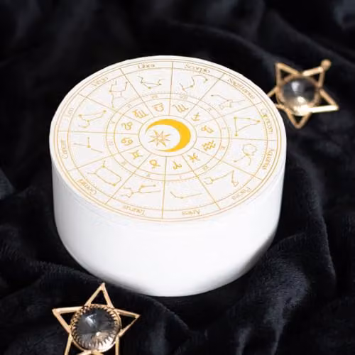 KDMD Astrology Wheel Jewellery Storage Box in White – 2