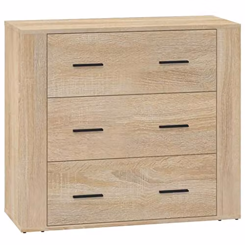 vidaXL Sonoma Oak Sideboard in Brown and Beige, W/D/H: 80 x 33 x 70 cm