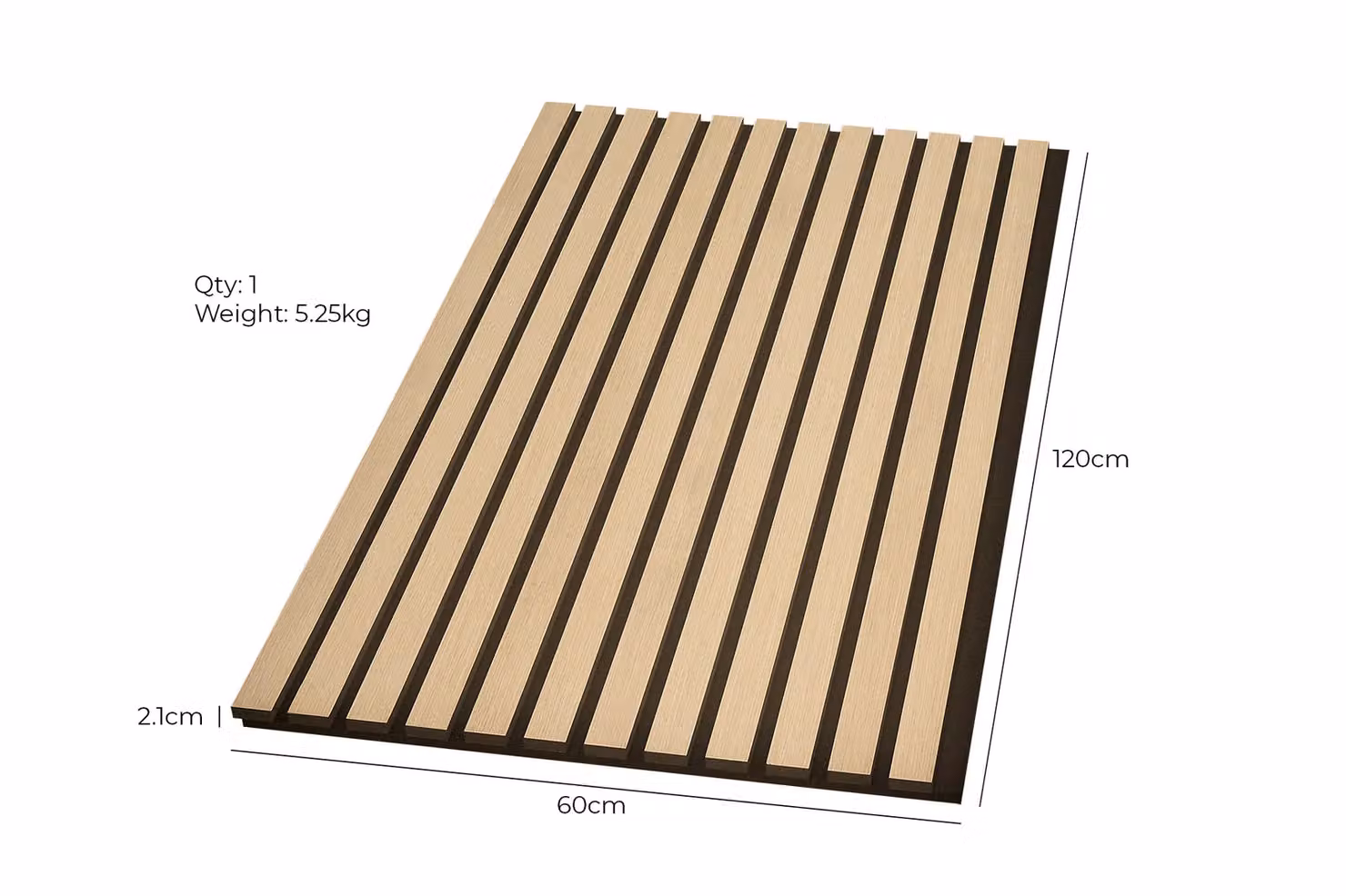 Fuse Acoustic Wooden Wall Panel in Natural Oak, Brown, W: 60 cm, H: 120 cm – 5