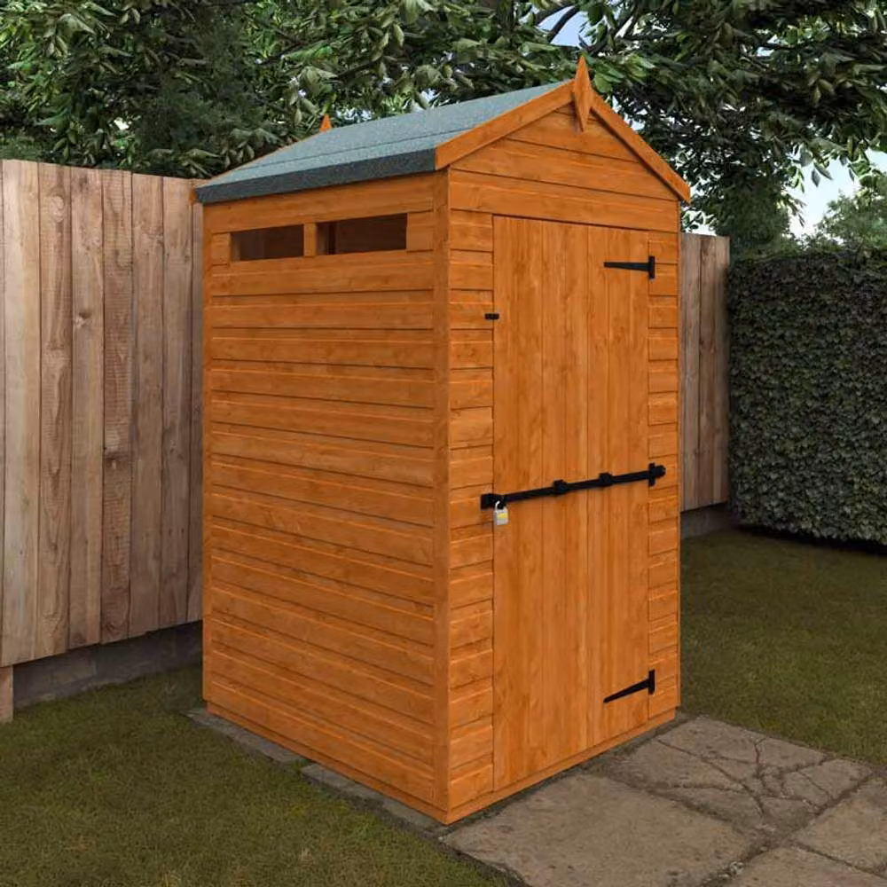 Buttercup Farm Flex Apex Security Gable Wooden Play House in Burnt Orange and Grey, W115 x H219.2 x D142 cm – 2