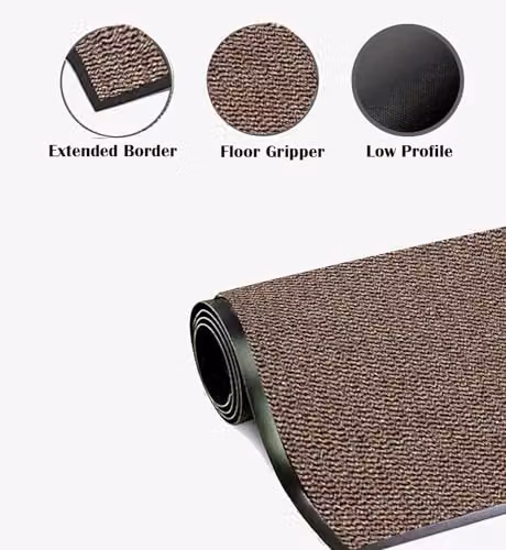 KAV Non-Slip Washable Dirt Trapper Door Mat in Brown and Black, W: 60 cm, D: 90 cm – 5