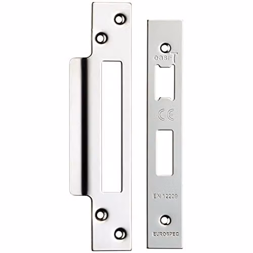 Loops Forend Strike and Fixing Pack for Sashlocks in Bright Stainless Steel Silver
