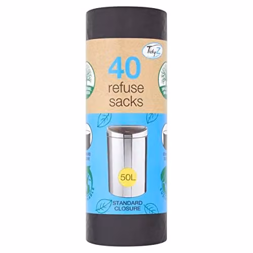 Tidyz Z 40 Refuse Sacks 50L in Grey and Black