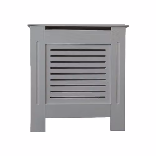 Airwave Small Horizontal Line Style Radiator Cover in Matt Grey MDF, W/D/H: 81.5 x 78.0 x 19.0 cm – 1