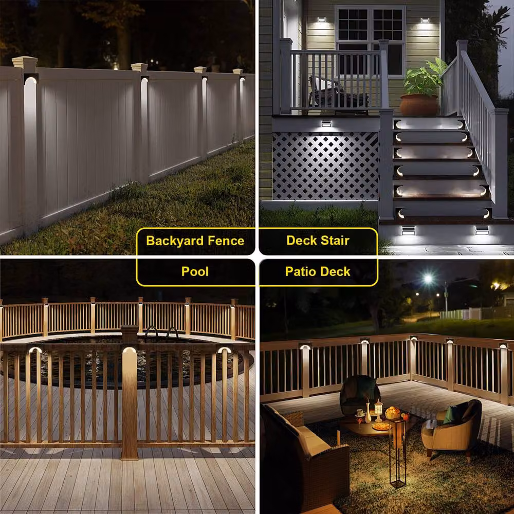 INMTFEI Solar Pathway Lights, 6 Pack Waterproof Garden Lamps in Black with Warm White Dusk Sensor – 3
