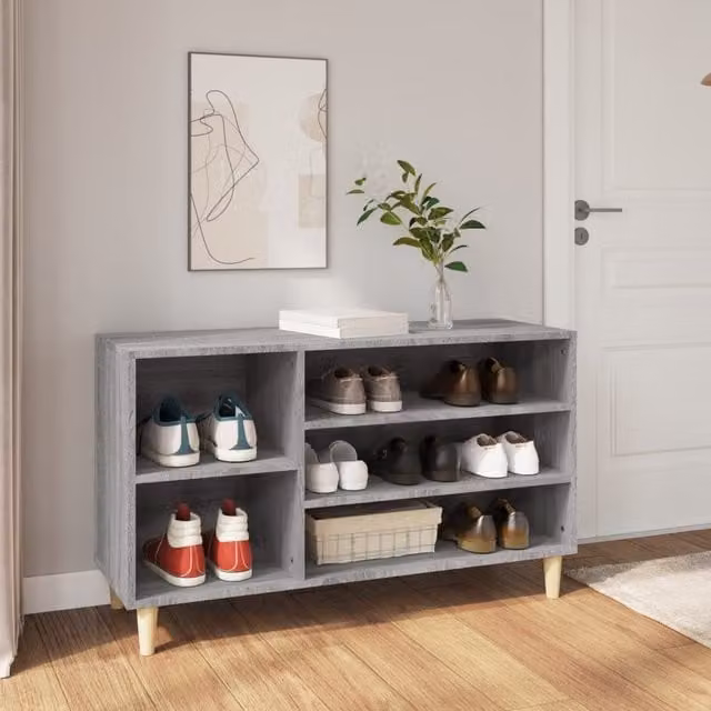 Berkfield Home Grey Sonoma Shoe Cabinet with Integrated Seat, W/D/H: 102 x 36 x 60 cm