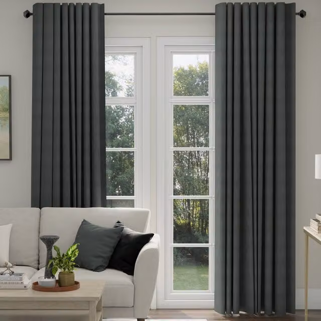 ANTE DECOR Altro Made To Measure Blackout Boucle Curtains in Grey Graphite