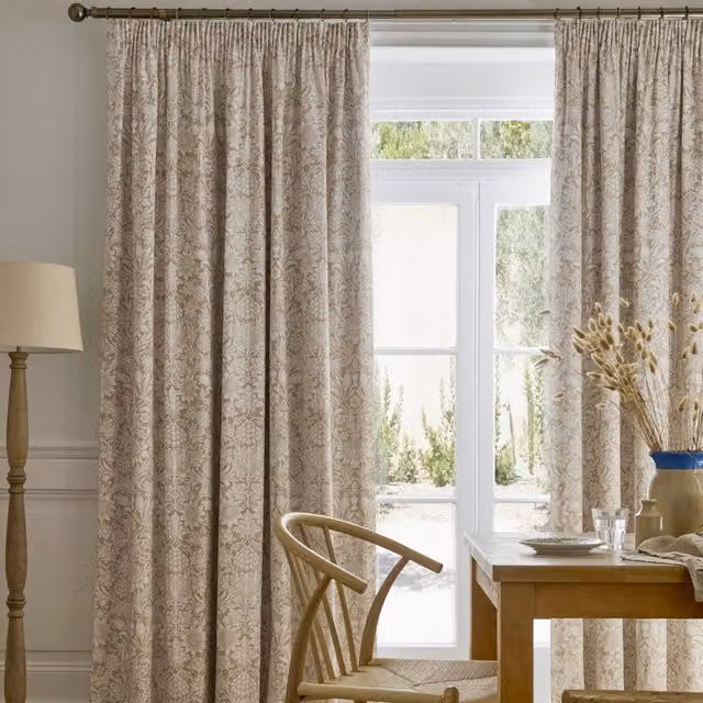 William Morris At Home Sunflower Floral Blackout Curtains in Beige