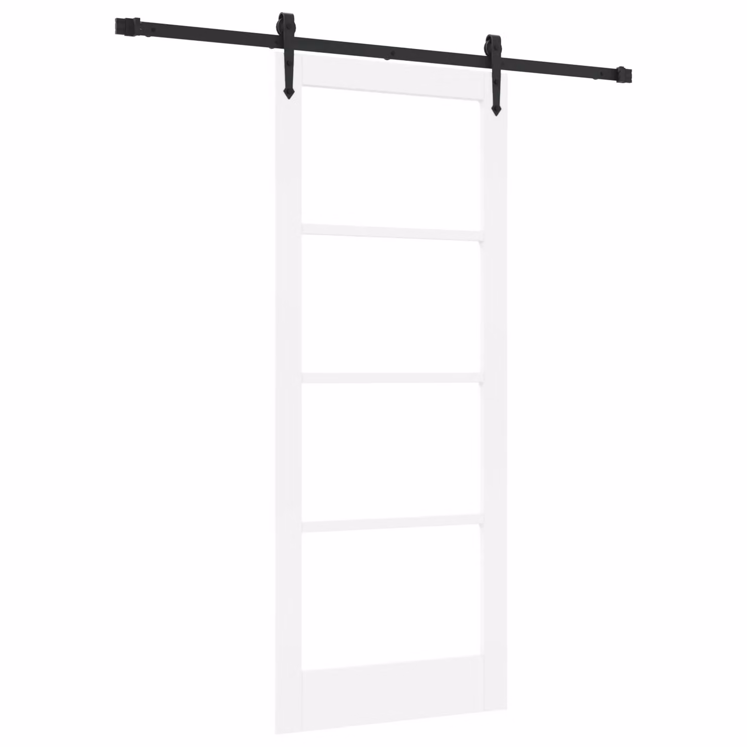 Berkfield Home Modern Lacquered Sliding Wood Door with Hardware Set in White and Black, W: 83 cm, H: 202 cm – 2