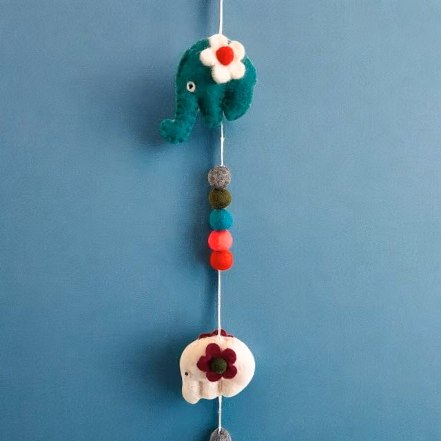 KDMK Multicolour Felt Elephant Wall Hanging for Children