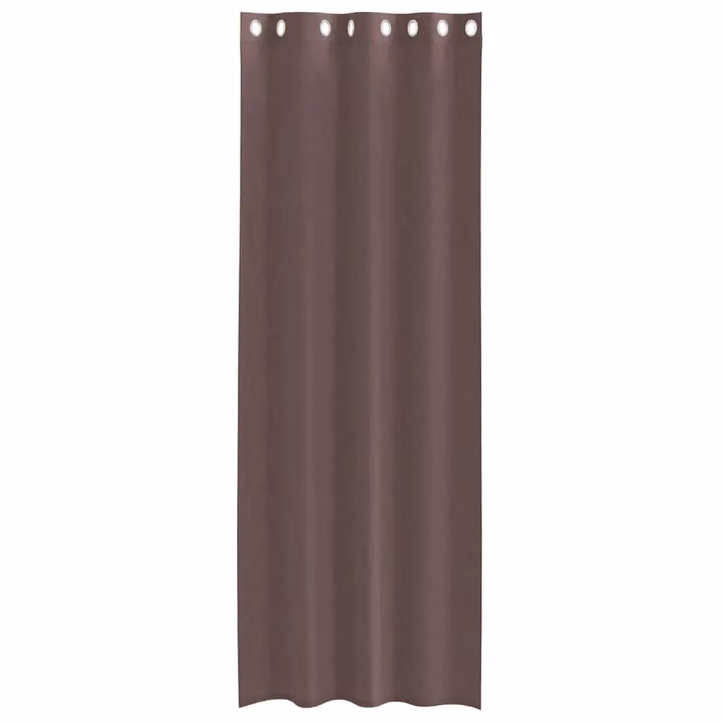 Berkfield Home Brown Voile Fabric Panel Curtains with Eyelets, 2 Pack, W: 140 cm, H: 300 cm – 3