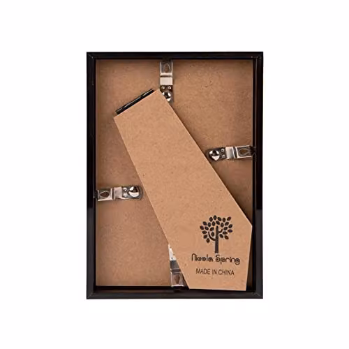 Nicola Spring Pack of 2 Black Rectangular 3D Deep Box Wooden Photo Frames with Ivory Mount, Hanging or Standing – 3