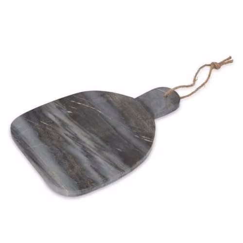 Orsina Rounded Grey and Black Marble Chopping and Serving Board, W: 20 cm, D: 20 cm, H: 2 cm