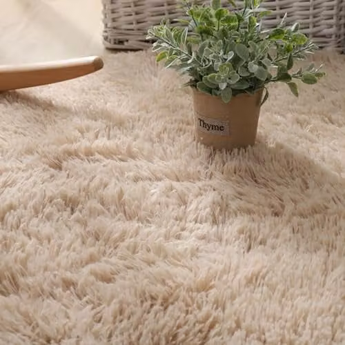 AKA Modern Tie-dye Shaggy Rug, Beige, W: 140 cm, L: 200 cm