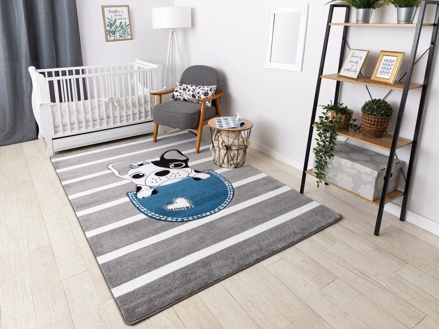 RugsX Petit Grey Striped Polypropylene Rectangular Rug, W: 180 cm, D: 270 cm – 5