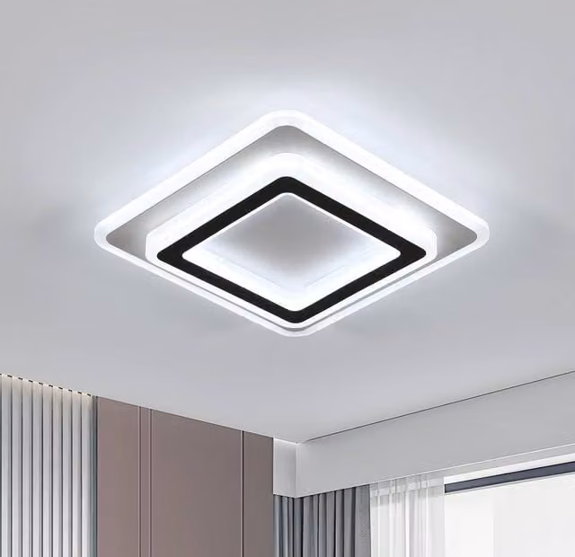 COMELY 38W Square LED Ceiling Light in White with Cool White Acrylic Finish