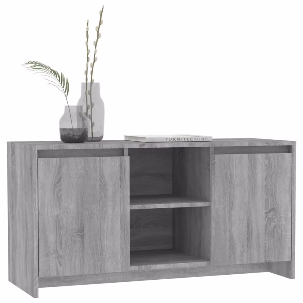 Berkfield Home Minimalist Grey Sonoma TV Cabinet, W: 102 cm, D: 37.5 cm, H: 52.5 cm – 3