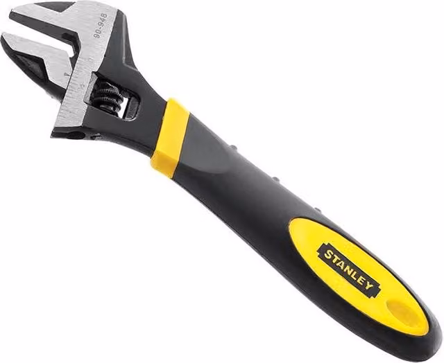 Stanley Maxsteel Adjustable Wrench, Yellow, 200 mm