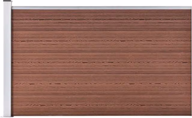 Berkfield Home Brown WPC Garden Fence, W: 175 cm, H: 105 cm – 1