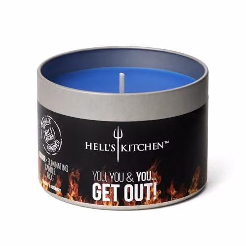 Hell's Kitchen Sea Salt & Rosemary Scented Tin Candle in Blue, 180g – 2