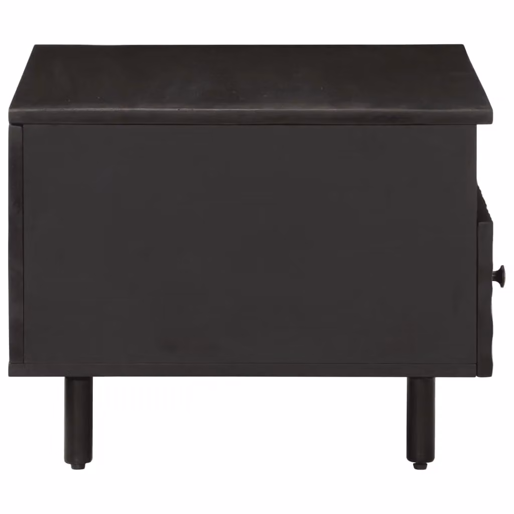 Berkfield Home Black Mango Wood Coffee Table W: 80 cm, D: 54 cm, H: 40 cm – 4
