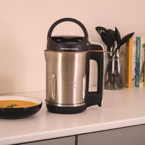 Hamilton Beach 3-in-1 Soup Maker, Smoothie Blender and Jam Maker, 1.6 l, Black and Silver – 2